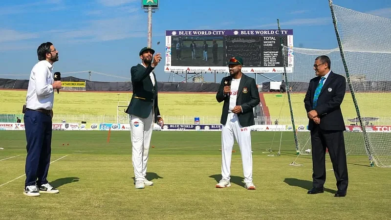 Bangladesh captain Najmul Hossain Shanto won the toss and sent Pakistan in to bat in the second Test on 31 August